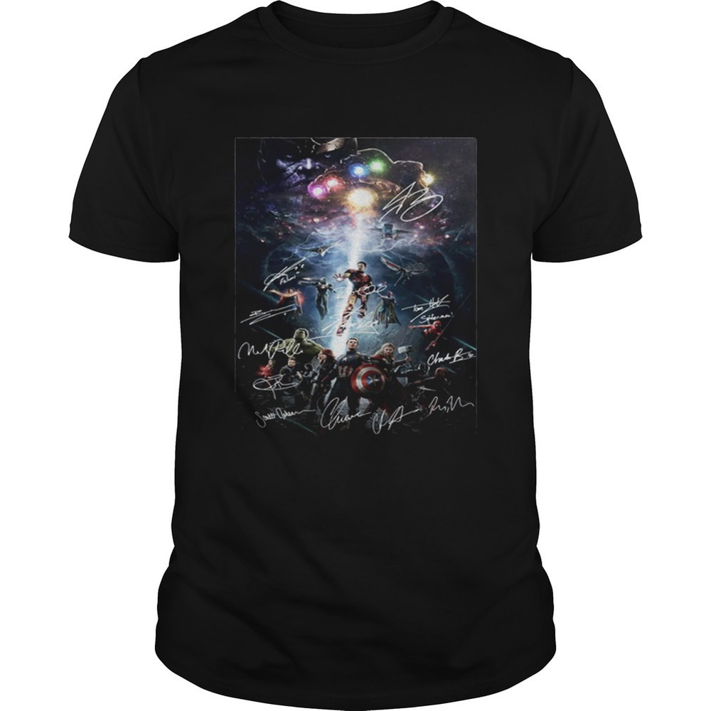 Marvel Superheroes Avengers Characters Signatures Poster Shirt